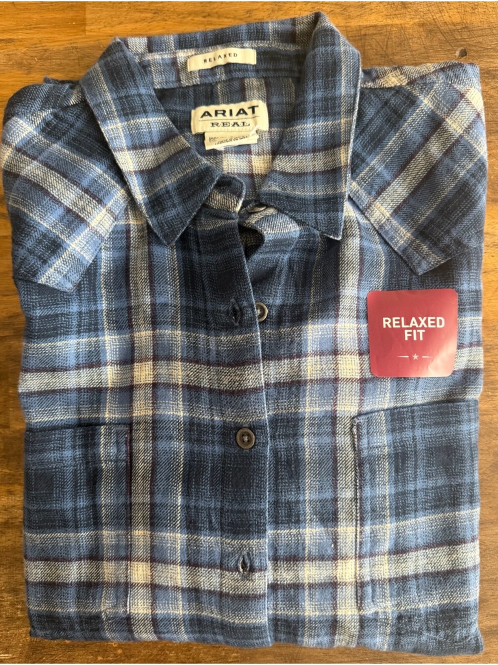 Ariat Real Women's  Blue Plaid Button-Down Shirt